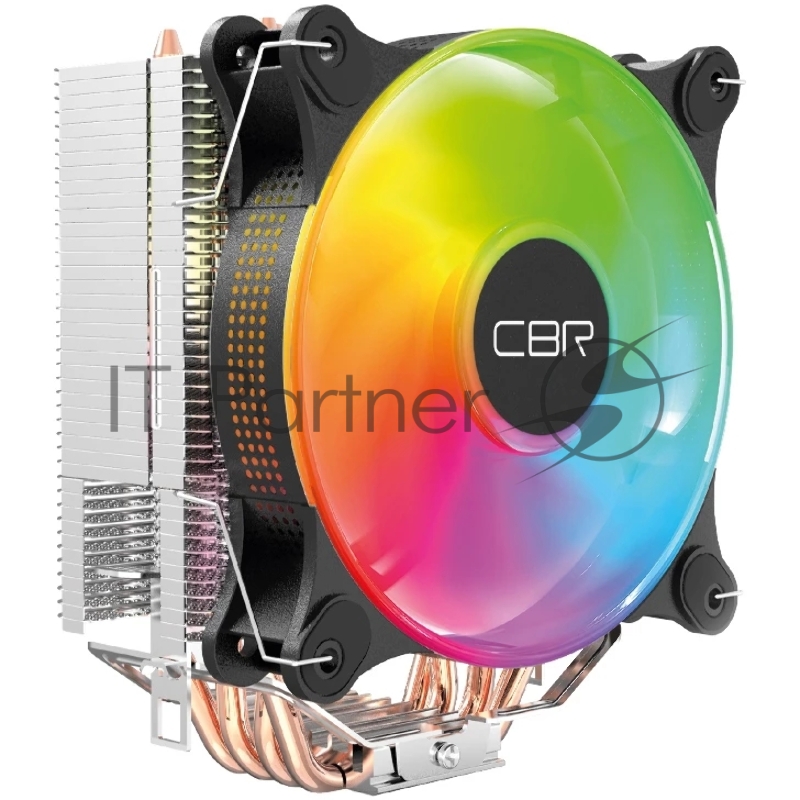 Кулер для процессора CBR CBR-CC-4180-ARGB-PWM Al+Cu, 4 heat pipes, Socket 775/1366/1155/1156/1150/1151/1 TDP 180W, 120mm Fan, 2300RPM, HB, ARGB, PWM, 34db
