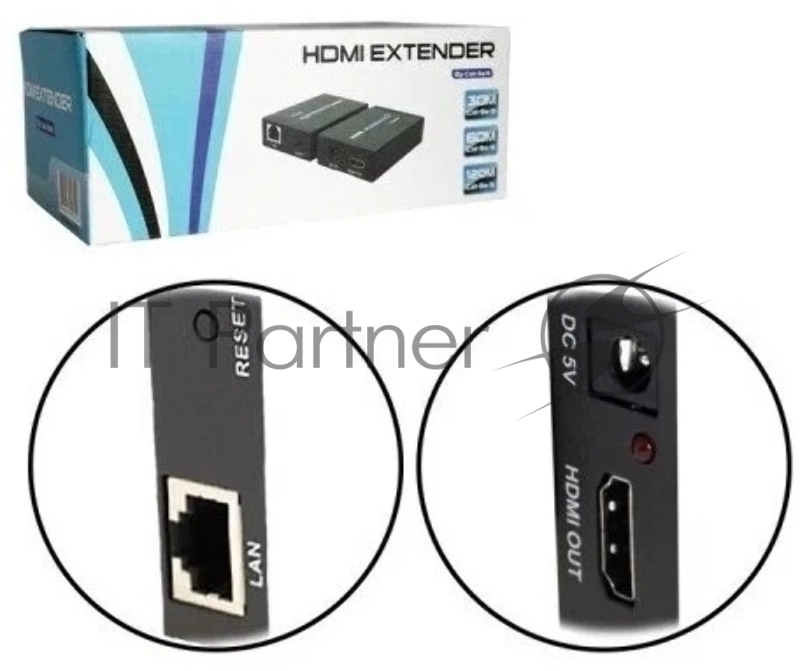 Адаптер аудио-видео Premier 5-877 HDMI (f)/RJ45 черный