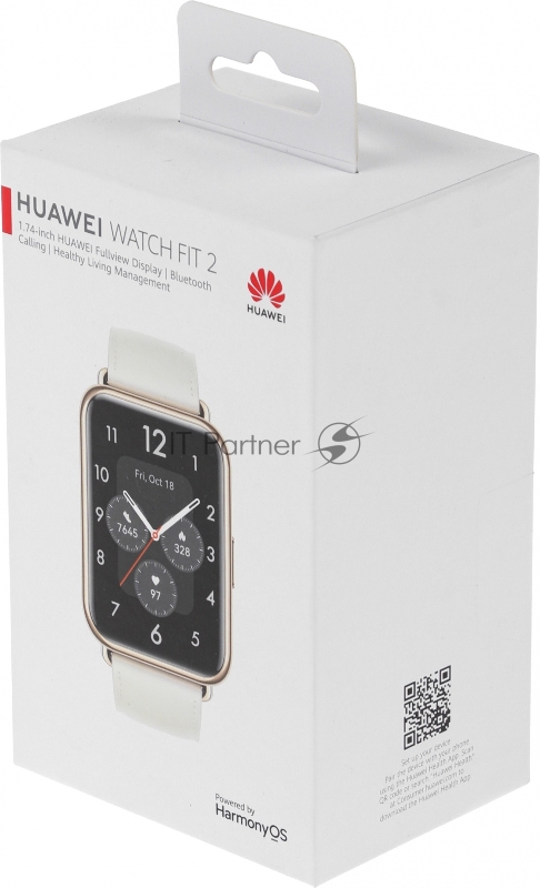 Смарт-часы Huawei Watch Fit 2 Yoda-B19V 1.74 AMOLED корп.золотистый рем.белый разм.брасл.:140-210мм (55029265)