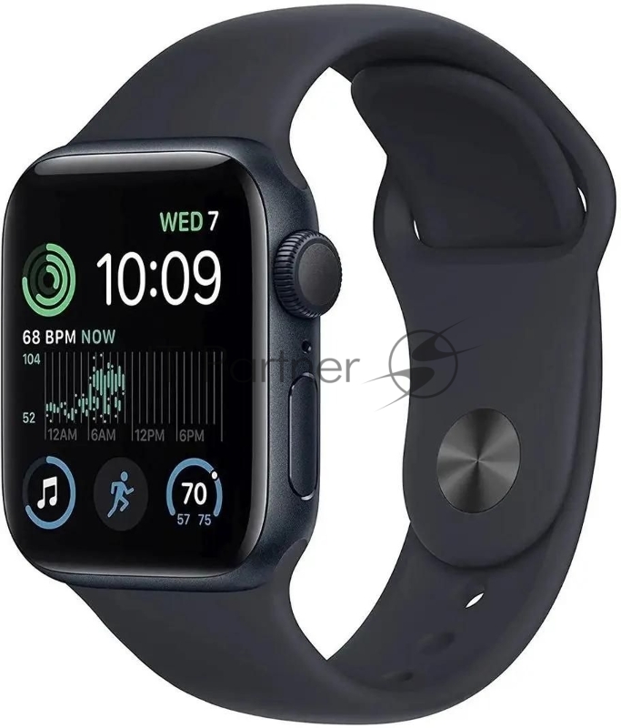 Смарт-часы Apple Watch SE 2024 A2723 44мм OLED корп.темная ночь Sport Band рем.темная ночь разм.брасл.:150-200мм (MXEK3LL/A)