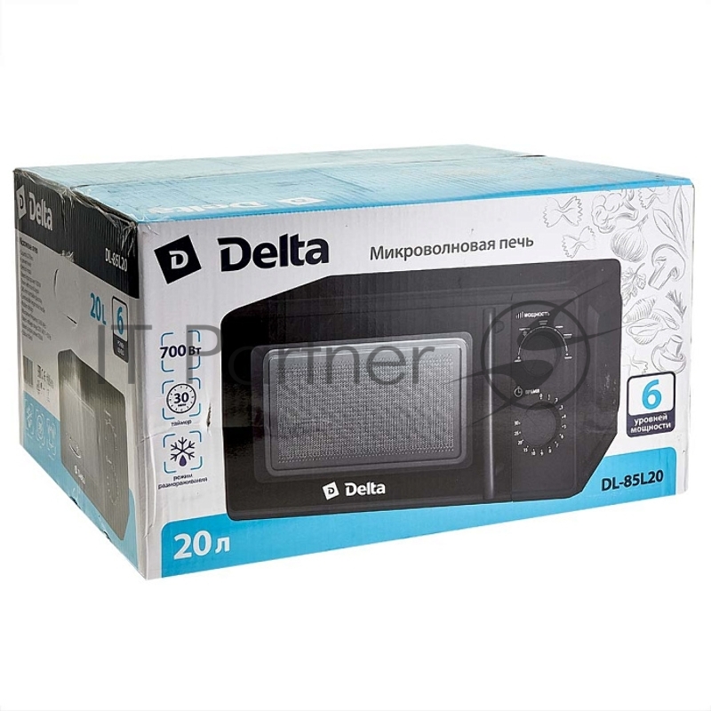 Микроволновая печь DELTA DL-85L20 черный: 700 Вт,20л