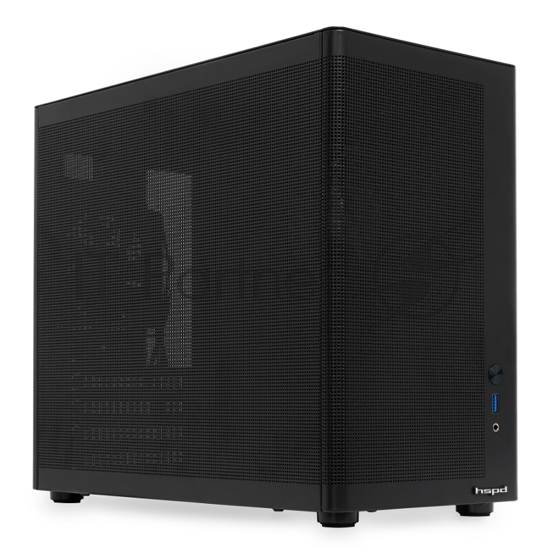 Корпус без блока питания HSPD M210, Mesh Mid Tower, Black, 0.7 SPCC, 1x90mm mATX, mITX 140/280/150mm 1x2.5, 1x3.5, 4xPCI 1xUSB-A 3.0 302x168x350mm