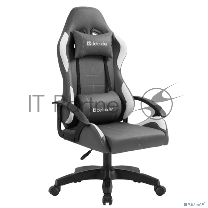 Игровое кресло Defender Chromos Серый/Белый,класс 2,PU (64675)