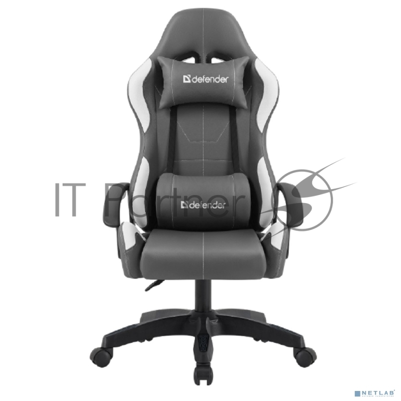 Игровое кресло Defender Chromos Серый/Белый,класс 2,PU (64675)
