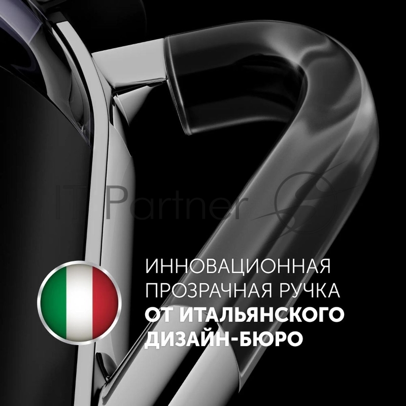 Чайник Polaris PWK-1563-СGL, 1.5л, 2200Вт, черный/прозрачный