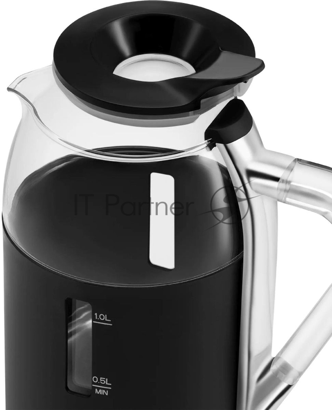 Чайник Polaris PWK-1563-СGL, 1.5л, 2200Вт, черный/прозрачный