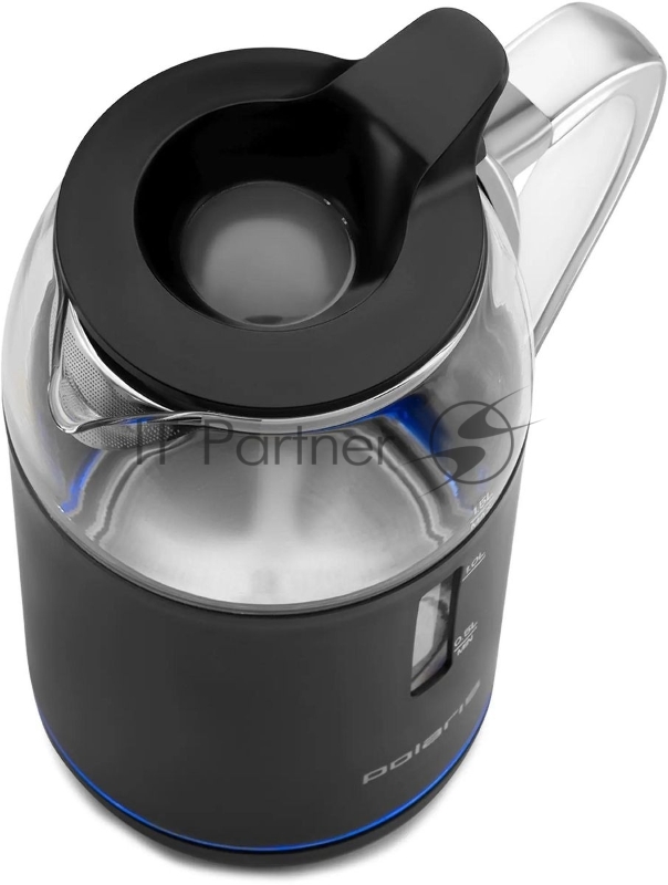 Чайник Polaris PWK-1563-СGL, 1.5л, 2200Вт, черный/прозрачный