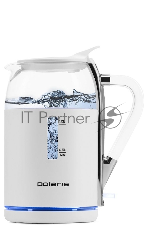 Чайник Polaris PWK-1563-СGL, 1.5л, 2200Вт, белый
