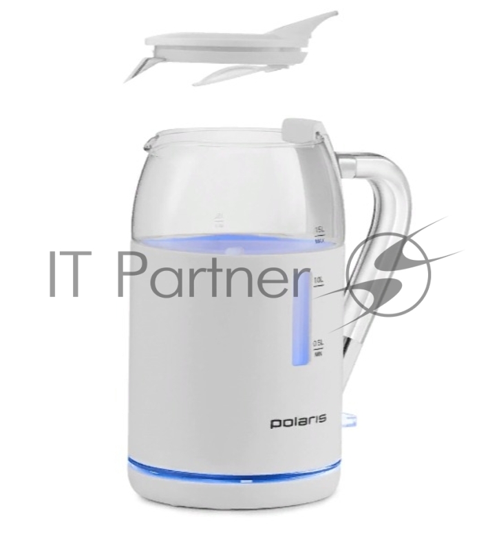 Чайник Polaris PWK-1563-СGL, 1.5л, 2200Вт, белый