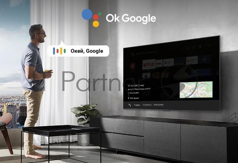 Телевизор TCL 75C745 черный 75 4K/Smart/UHD QLED 3840x2160 TV Wi-Fi Bluetooth Google TV