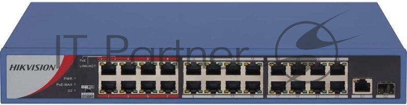 Коммутатор Hikvision DS-3E0326P-E/M(C) (L2) 25x100Мбит/с 1SFP 24PoE 230W неуправляемый