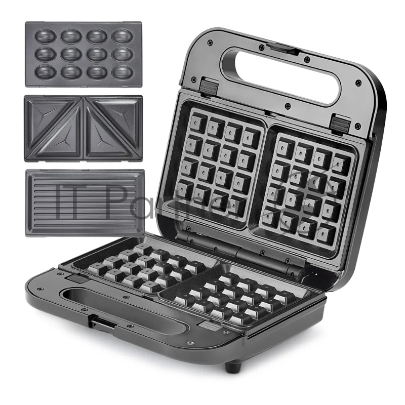 Вафельница Vitek VT-2628 800Вт черный/серебристый