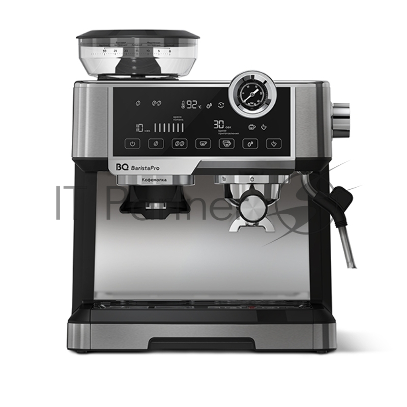 Кофеварка BQ CM5002 Steel-Black. Мощность:2400 Вт / Давление:19 бар / Двойная эффективность : В модели установлены 2 нагревательных элемента и 2 помпы, что позволяет одновременно готовить кофе и взбивать нежную пену, что значительно ускоряет процесс