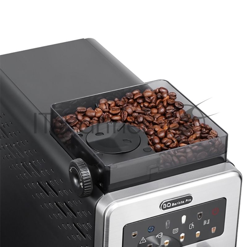 Кофеварка BQ CM9003 Steel-Black. Мощность:1450 Вт обеспечивает высокую скорость приготовления напитков / Давление 15 бар, напитки получаются необыкновенно вкусными и ароматными благодаря итальянской помпе ULKA / Встроенная кофемолка имеет плавную рег