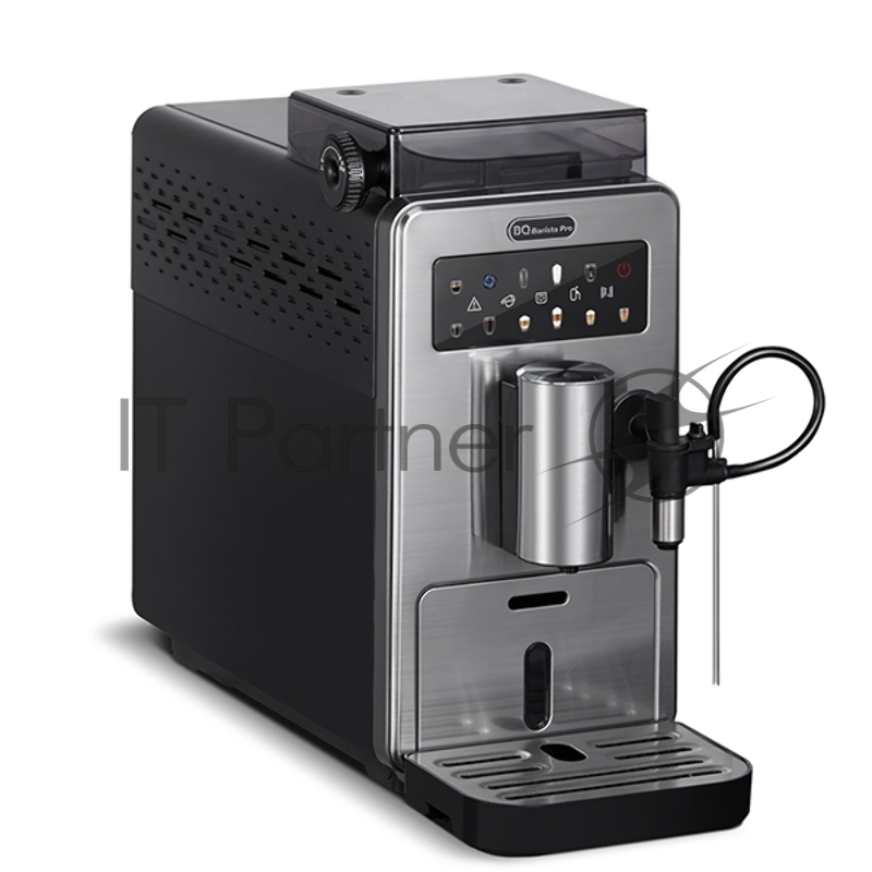 Кофеварка BQ CM9003 Steel-Black. Мощность:1450 Вт обеспечивает высокую скорость приготовления напитков / Давление 15 бар, напитки получаются необыкновенно вкусными и ароматными благодаря итальянской помпе ULKA / Встроенная кофемолка имеет плавную рег