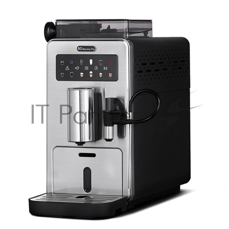 Кофеварка BQ CM9003 Steel-Black. Мощность:1450 Вт обеспечивает высокую скорость приготовления напитков / Давление 15 бар, напитки получаются необыкновенно вкусными и ароматными благодаря итальянской помпе ULKA / Встроенная кофемолка имеет плавную рег