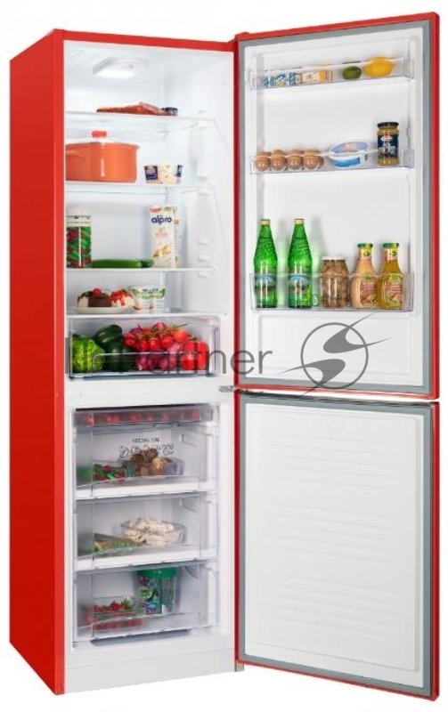 Холодильник Nordfrost NRB 162NF R красный двухкамерный 205/105 л морозилка снизу
