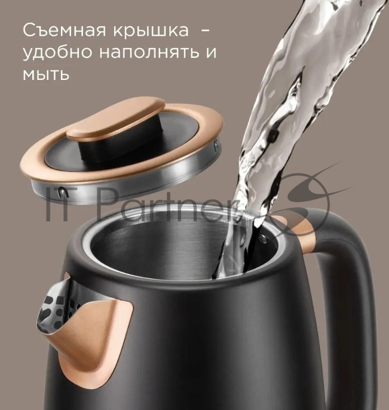 Чайник электрический Redmond KM240 1.7л. 2200Вт черный/бронзовый