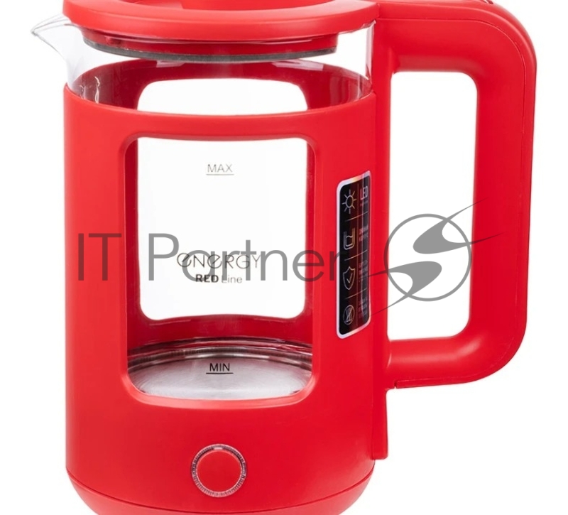 Чайник электрический Energy E-256 1500Вт, 1.5л стекло, красный