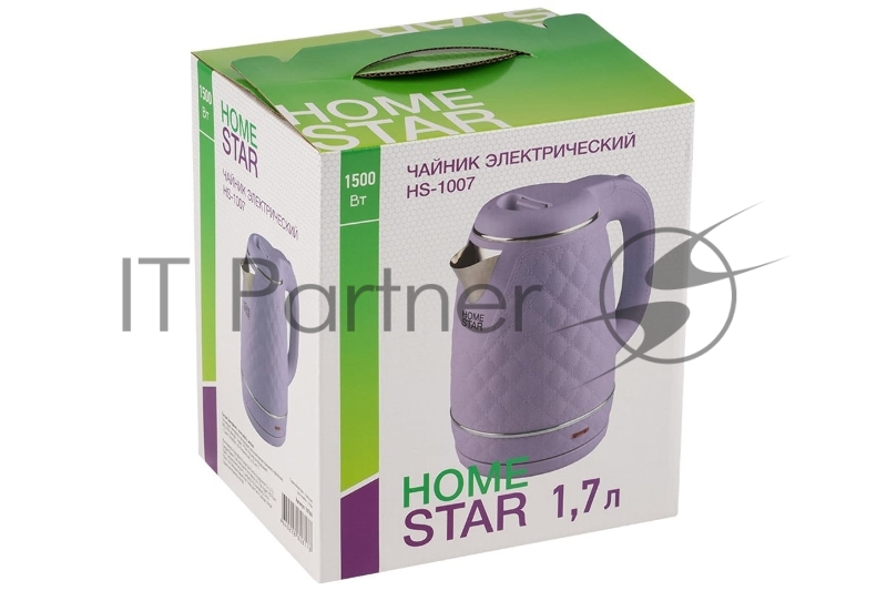 Чайник электрический Homestar HS-1007 1.7л лиловый, двойной корпус