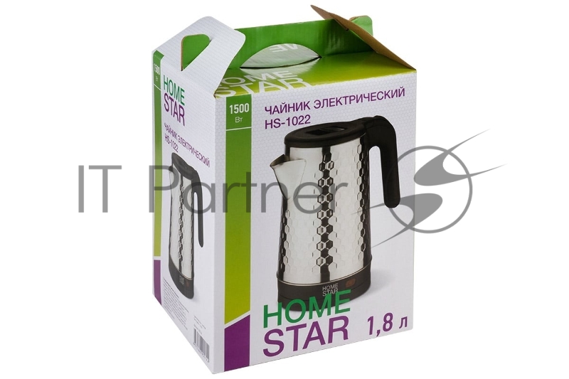 Чайник электрический Homestar HS-1022 1.8л нержавейка, черный