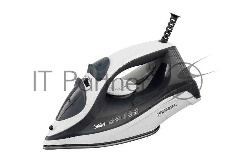 Утюг HOMESTAR HS-4009 бело-черный (2000Вт, пар, керамическая подошва, антинакипь)