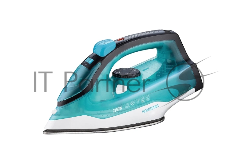 Утюг HOMESTAR HS-4011 бирюзовый (2200Вт, пар, подошва нержавеющая сталь, антинакипь, капля стоп)