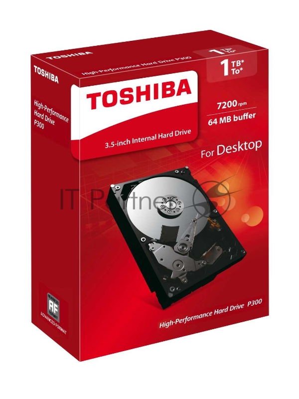 Жесткий диск 1000ГБ Toshiba P300 HDWD110UZSVA, 7200об/мин., 64МБ,3.5 (SATA III)