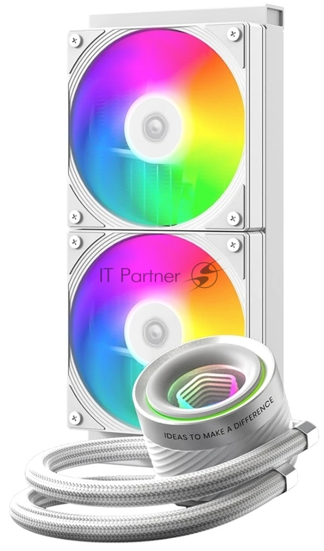 Система водяного охлаждения ID-Cooling FX240 Inf ARGB Soc-AM5/AM4/1200/1700/1851 белый 4-pin 27.2dB Al+Cu 300W Ret (FX240 INF WHITE)