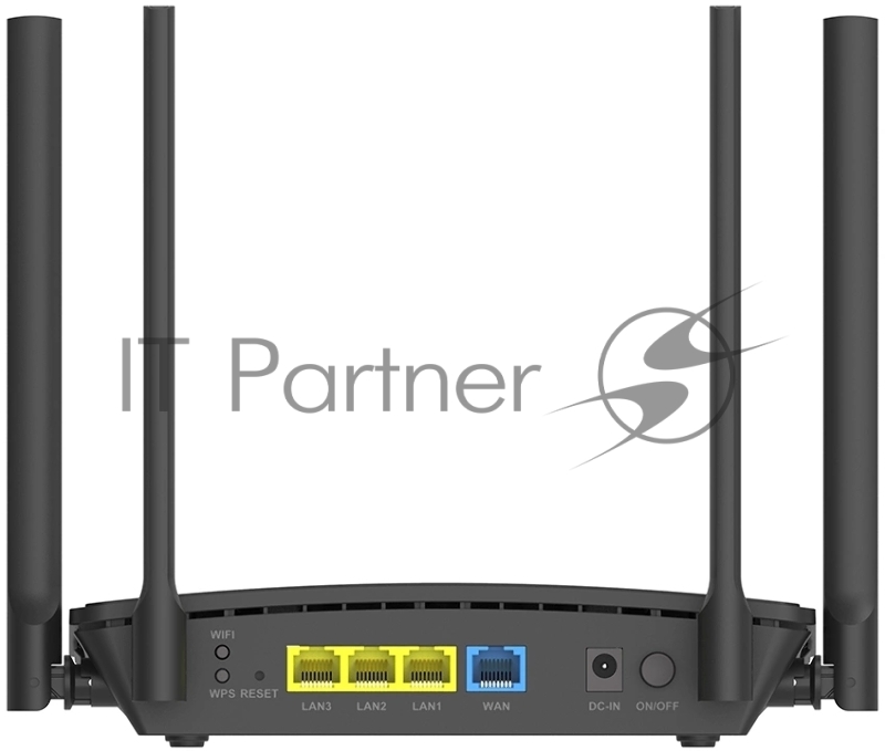 Двухдиапазонный Wi-Fi 6 маршрутизатор AX1500, 1x1000Base-T WAN, 3x1000Base-T LAN, 4 внешние антенны 5 dBi