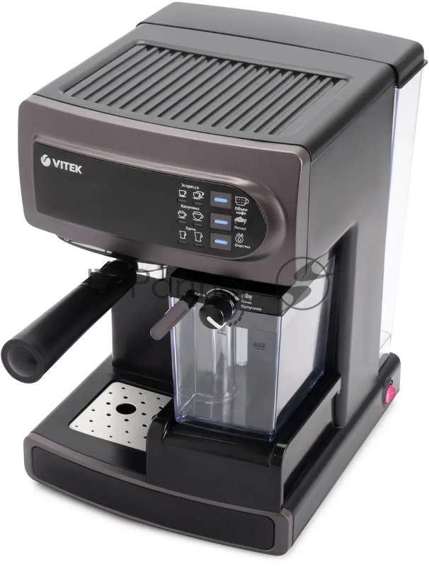 Кофеварка рожковая Vitek VT-1517 VT фиолетовый, исп. кофе - молотый, 1.65 л, 1238 Вт, 15 Бар