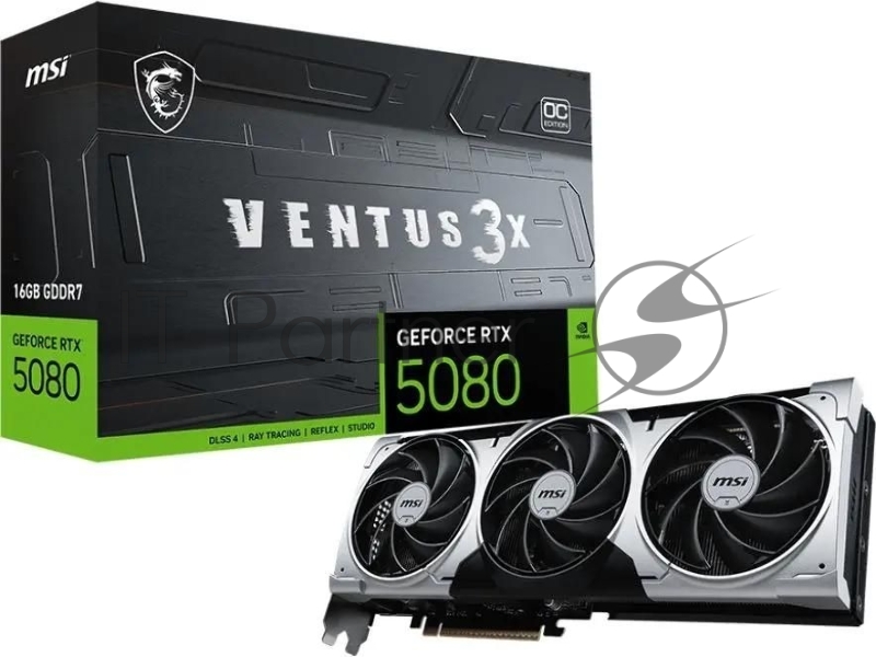 Видеокарта MSI PCI-E RTX 5080 16GB VENTUS 3X OC PLUS NVIDIA GeForce RTX 5080 16Gb 256bit GDDR7 2640/30000 HDMIx1 DPx3 HDCP Ret