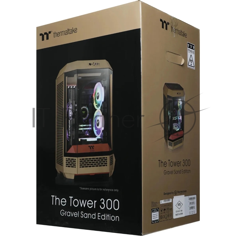 Корпус Thermaltake The Tower 300 Gravel Send коричневый без БП mATX 8x120mm 6x140mm 2xUSB3.0 audio bott PSU