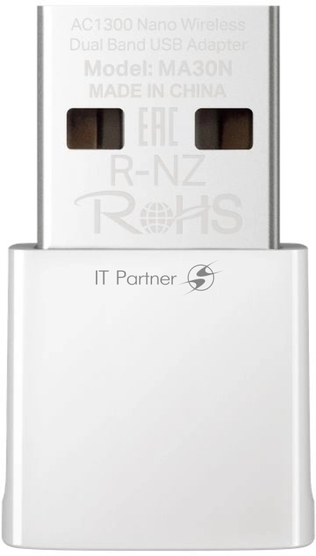 Mercusys MA30N Сверхкомпактный двухдиапазонный USB-адаптер Wi-Fi AC1300