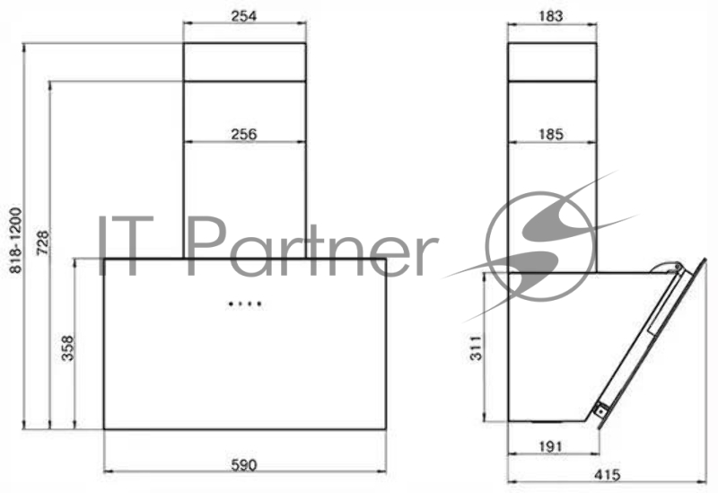Вытяжка Эликор Антрацит 60П-650-Е3Д белый/белое стекло