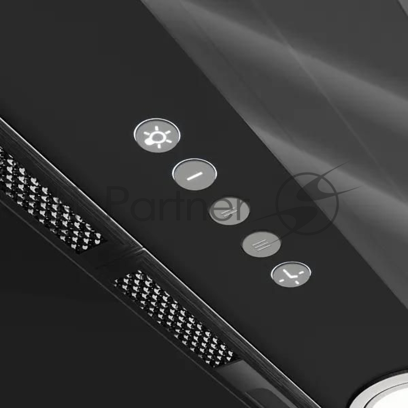 Вытяжка каминная Elikor Sense Glass 60П-1000 черный управление: кнопочное (1 мотор)