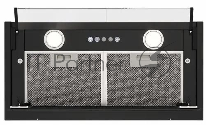 Вытяжка каминная Elikor Sense Glass 60П-1000 черный управление: кнопочное (1 мотор)