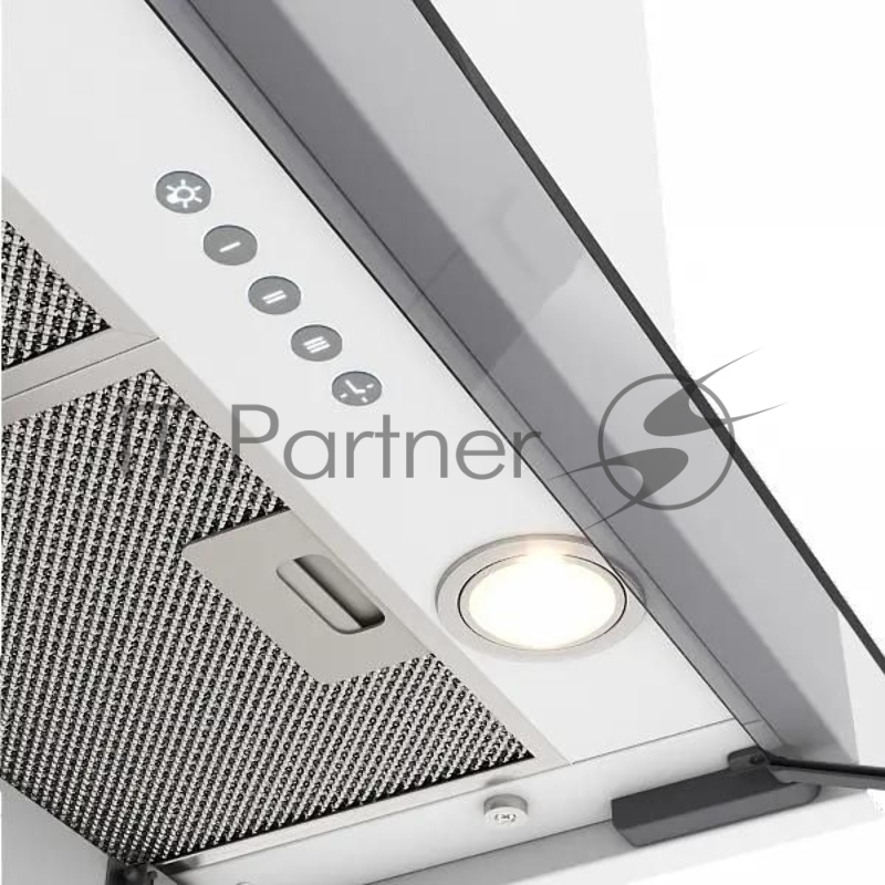 Вытяжка каминная Elikor Sense Glass 60П-1000 белый управление: кнопочное (1 мотор)