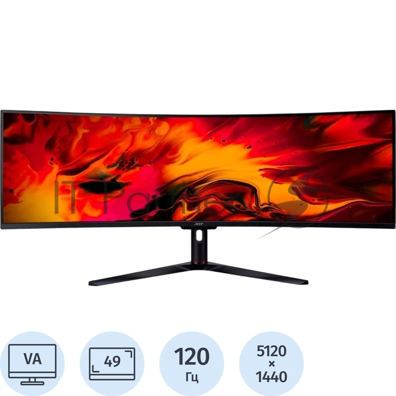 Монитор Acer EI491CURSbmiipphx черный 49 1800R, 32:9, VA, 5k UHD, 4ms, 350, 120Hz, HDMI, 2xDP, SPK, HAS