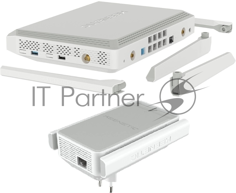 Роутер беспроводной Keenetic Peak (KN-2710 + KN-3311) AC2600 10/100/1000BASE-TX/SFP/4g ready серый