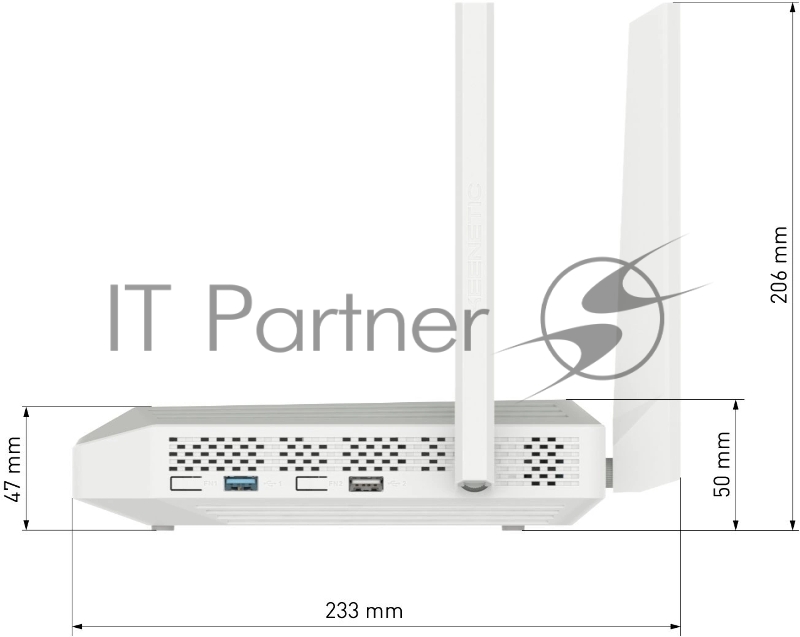Роутер беспроводной Keenetic Peak (KN-2710 + KN-3311) AC2600 10/100/1000BASE-TX/SFP/4g ready серый