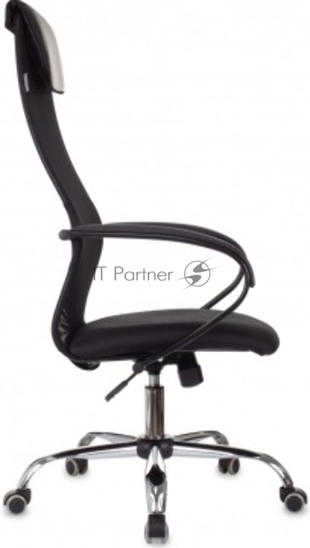 Кресло руководителя Бюрократ CH-607BS черный сетка/ткань крестов. металл хром