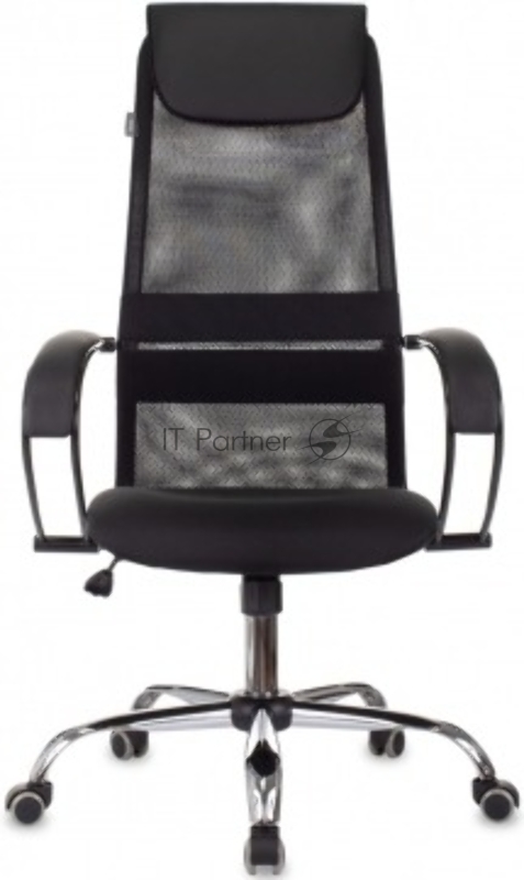 Кресло руководителя Бюрократ CH-607BS черный сетка/ткань крестов. металл хром