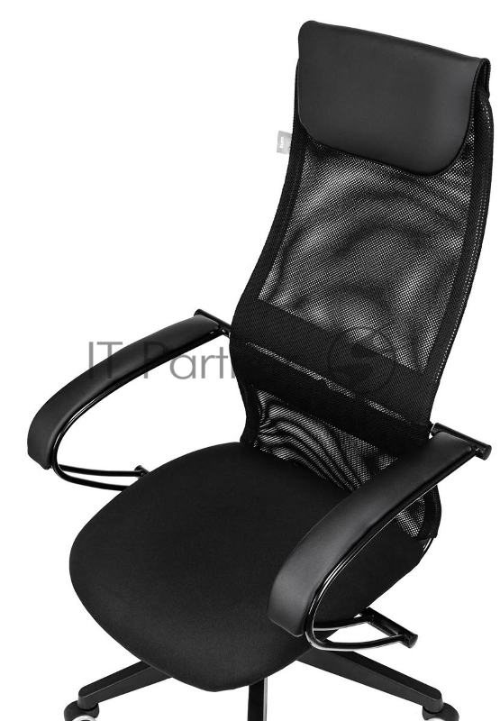 Кресло руководителя Бюрократ CH-607BS черный сетка/ткань крестов. металл хром