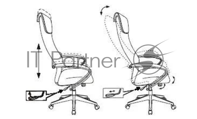 Кресло руководителя Бюрократ CH-607BS черный сетка/ткань крестов. металл хром
