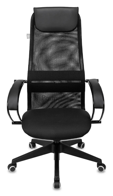 Кресло руководителя Бюрократ CH-607BS черный сетка/ткань крестов. металл хром