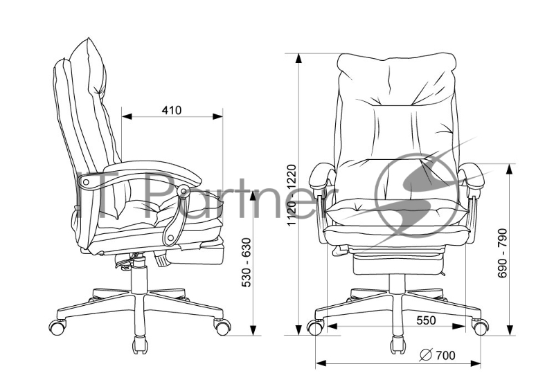 Кресло руководителя Бюрократ CH-820MSG-F светло-серый 38-404 крестов. пластик подст.для ног