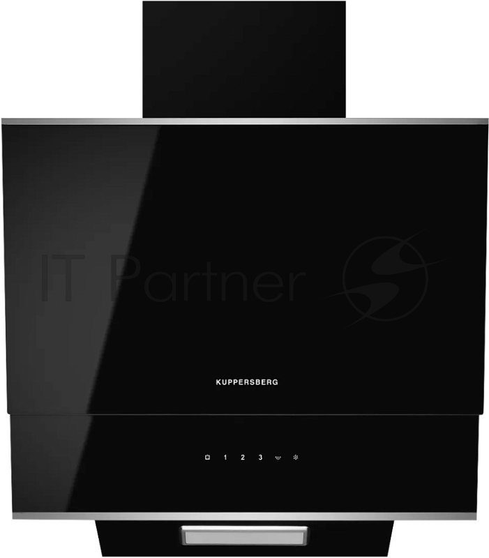 Вытяжка Kuppersberg/ наклонная, 60 см, 600 м3/ч, отвод/рециркуляция, 3 скорости, черный + нерж. сталь