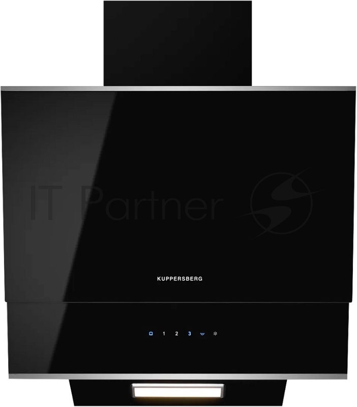 Вытяжка Kuppersberg/ наклонная, 60 см, 600 м3/ч, отвод/рециркуляция, 3 скорости, черный + нерж. сталь