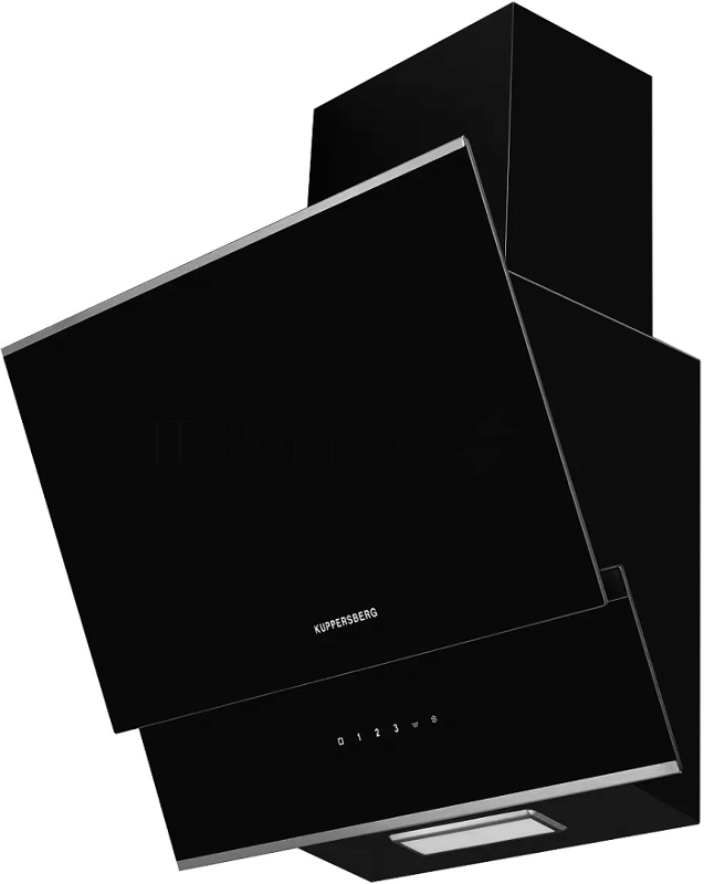Вытяжка Kuppersberg/ наклонная, 60 см, 600 м3/ч, отвод/рециркуляция, 3 скорости, черный + нерж. сталь